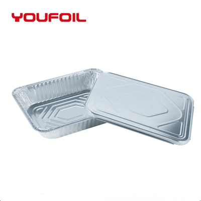 Buy Microwave Safe Disposable Aluminum Foil Container Half Size Pan with Lid online manufacture