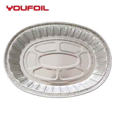 Buy 8006 Disposable Oval Aluminum Tray Catering Baking Pan With Plastic Lid online manufacture