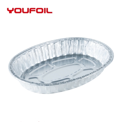 Buy Disposable Oval Aluminum Foil Tray Food Storage Nontoxic Aluminium Foil Tray online manufacture