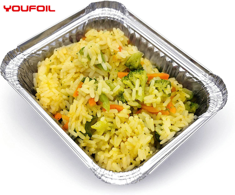 Buy Recyclable Rectangular Aluminum Foil Disposable Food Containers Airline Catering online manufacture
