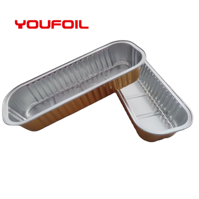 Buy Recycled Material Rectangular Aluminum Foil Container For Food Baking Strip Cake online manufacture