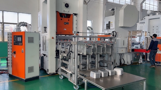 Buy 12000PCS/Hour Pneumatic Aluminium Foil Food Container Making Machine H-Type PLC Control online manufacture