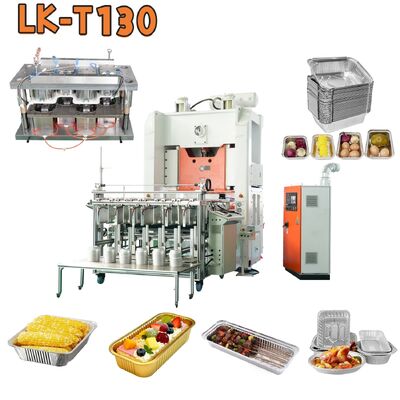 Buy T130 800ml 0.03mm Parcel Aluminum Silver Foil  Disposable Food Containers Making Machine online manufacture