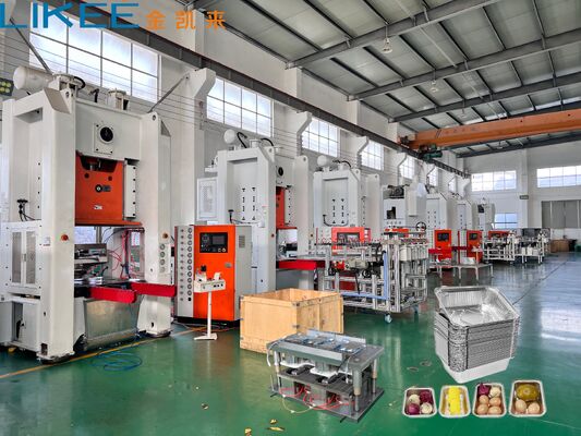 Buy LK-T80 Takeout Disposable Aluminum Foil Container 2 Cavity Foil Pan Making Machine online manufacture