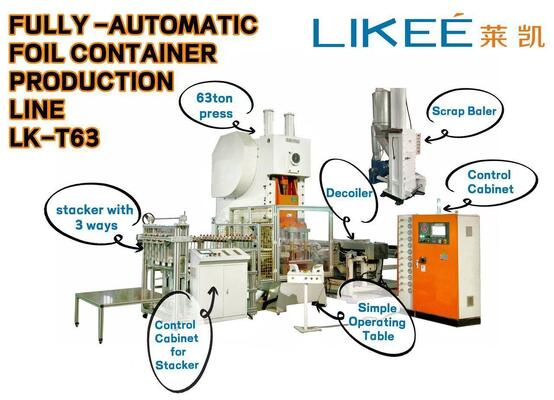 Buy LK-T63 Aluminum Foil Container Machine with Touch Screen Fault Display 60 Sets Mold Parameter Storage and C-Frame Hydraulic Press online manufacture