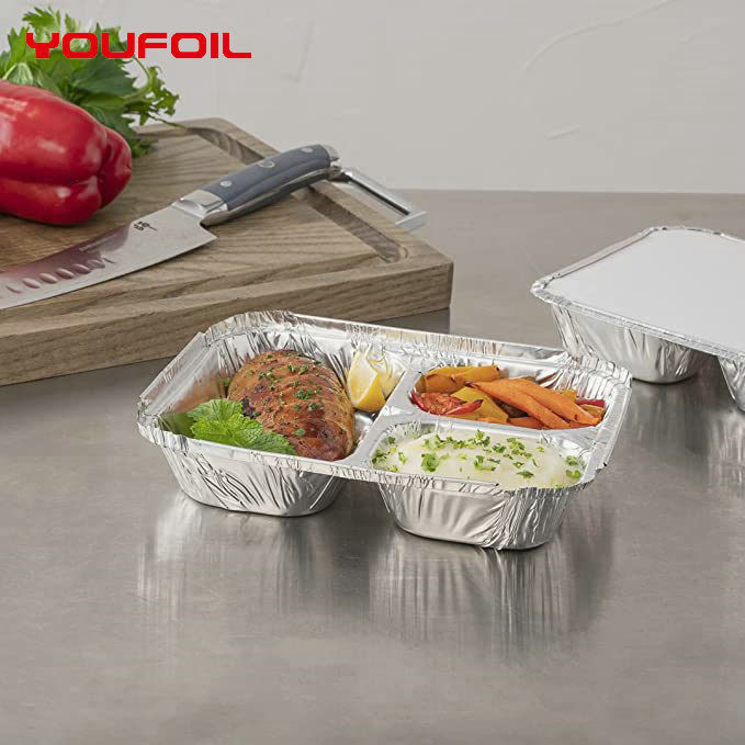 Take Away Multiple Compartments Disposable Aluminum Foil Tray