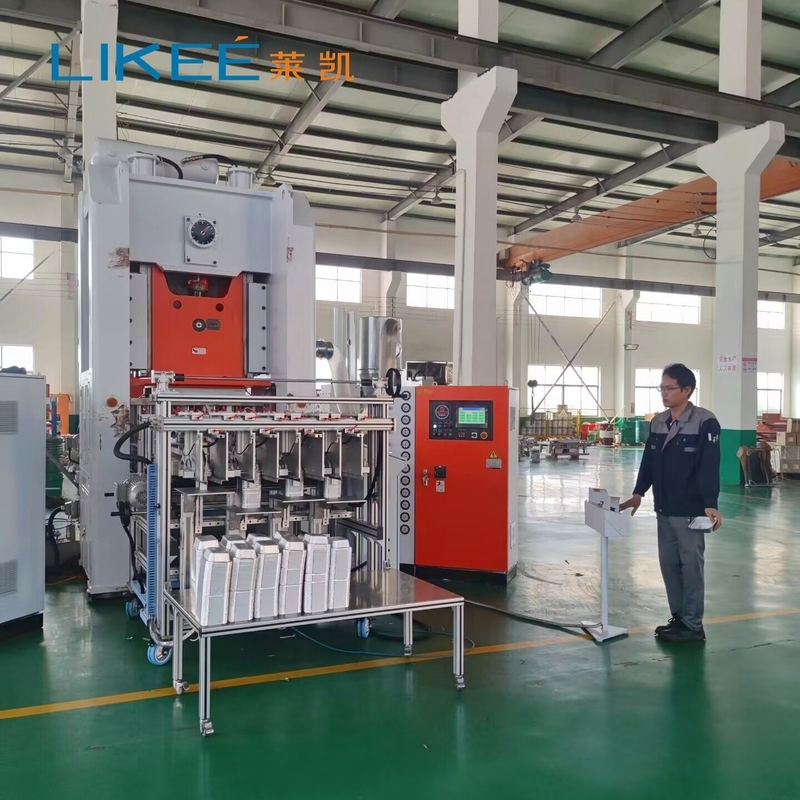 Japanese Mitsubishi PLC Controlled Automatic Aluminum Foil Container Machine