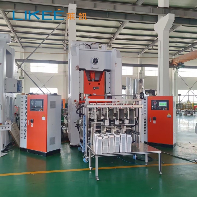 4 Cavities Automatic Aluminum Foil Container Making Machine 17.5KW 80Ton Press