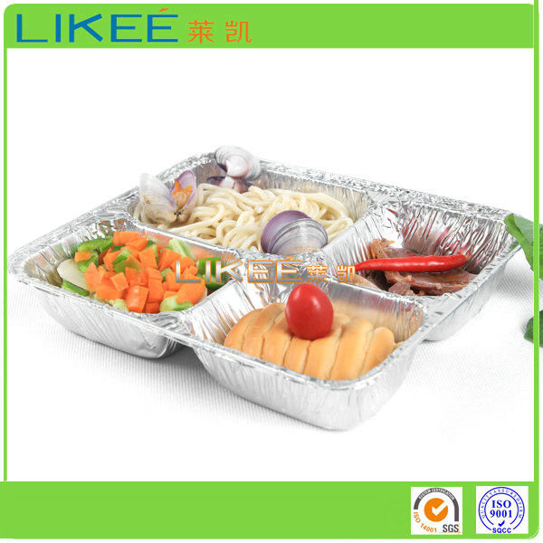 Wrinkle Wall 660ml Disposable Aluminium Foil Container Light Weight