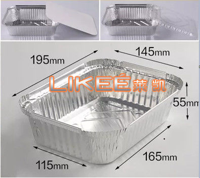 8006 1200ml Aluminum Takeaway Containers Rectangular Disposable Food Containers