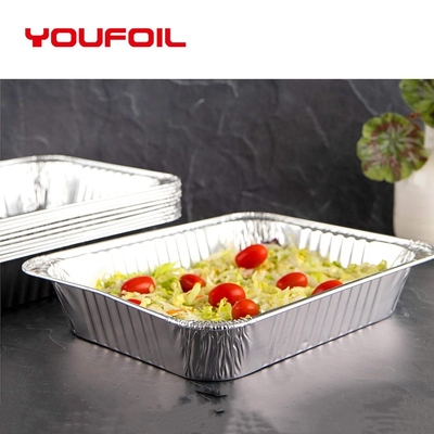 Recycled OEM Rectangular Aluminum Foil Container Disposable Half Size Pan