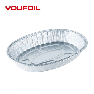 3003 Disposable Aluminum Foil Tray Oval Roast Customized Logo