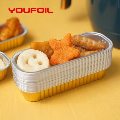 OEM Recycled Aluminium Foil Food Container Gold Strip Aluminum Tray