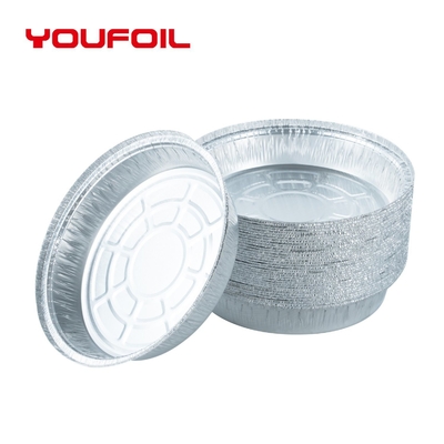 Odorless Food Packaging Aluminium Foil Container 100% Recyclable Round Shape