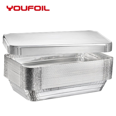 Wrinkle Wall Disposable Aluminium Foil Food Container Light Weight Roasting