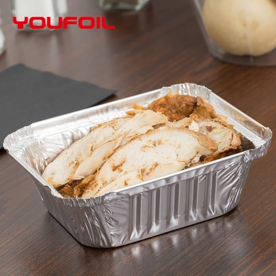 Recyclable Smooth Wall Rectangular Aluminum Foil Container Disposable For Food Baking