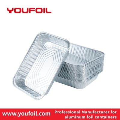 Recyclable Smooth Wall Rectangular Aluminum Foil Container For Baking