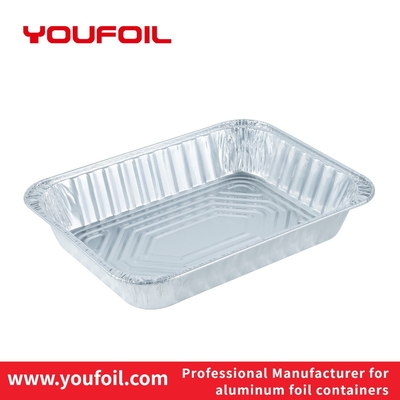 Recyclable Smooth Wall Rectangular Aluminum Foil Container Metal Packaging