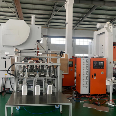 Aluminium Foil Food Container Siemens Motors H-type Making Machine With 4 Cavities Capacity