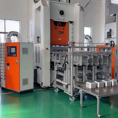 White And Orange Aluminum Foil Container Making Machine With 35-68 Strokes/min Stroke