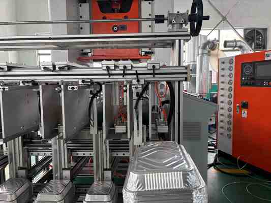 LK-T80 OEM Logo Rectangular Aluminium Foil Food Container For Take Away Fast Food Package Machine